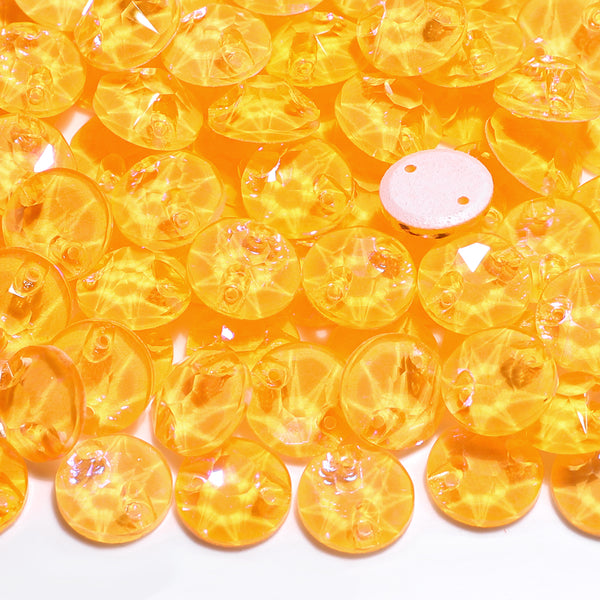 Electric Neon Sunflower XIRIUS Round Shape High Quality Glass Sew-on Rhinestones WholesaleRhinestone
