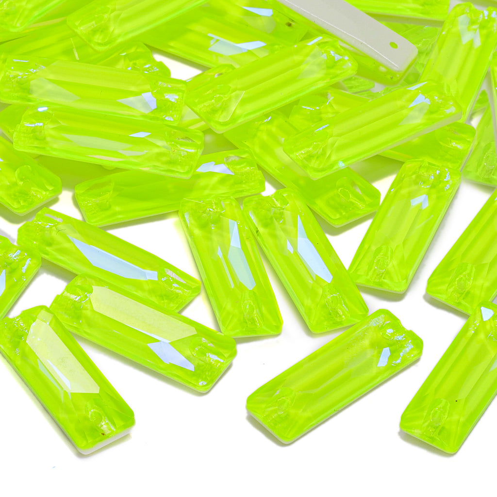 Electric Neon Jonquil Cosmic Baguette Shape High Quality Glass Sew-on Rhinestones WholesaleRhinestone