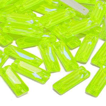 Electric Neon Jonquil Cosmic Baguette Shape High Quality Glass Sew-on Rhinestones WholesaleRhinestone
