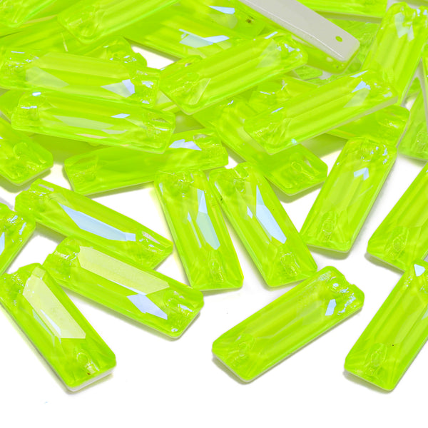 Electric Neon Jonquil Cosmic Baguette Shape High Quality Glass Sew-on Rhinestones WholesaleRhinestone