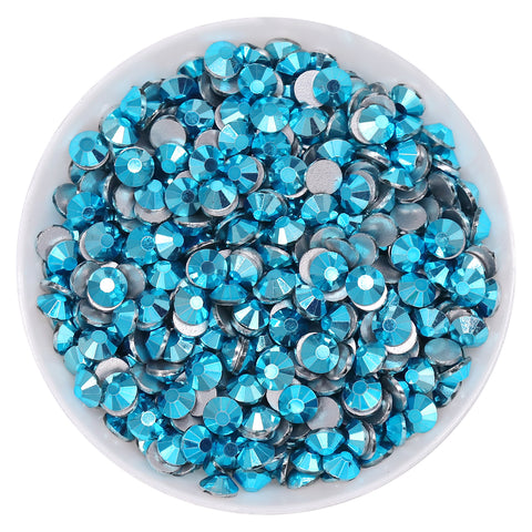 Metallic Aquamarine Glass FlatBack Rhinestones Silver Back WholesaleRhinestone Hauptbild