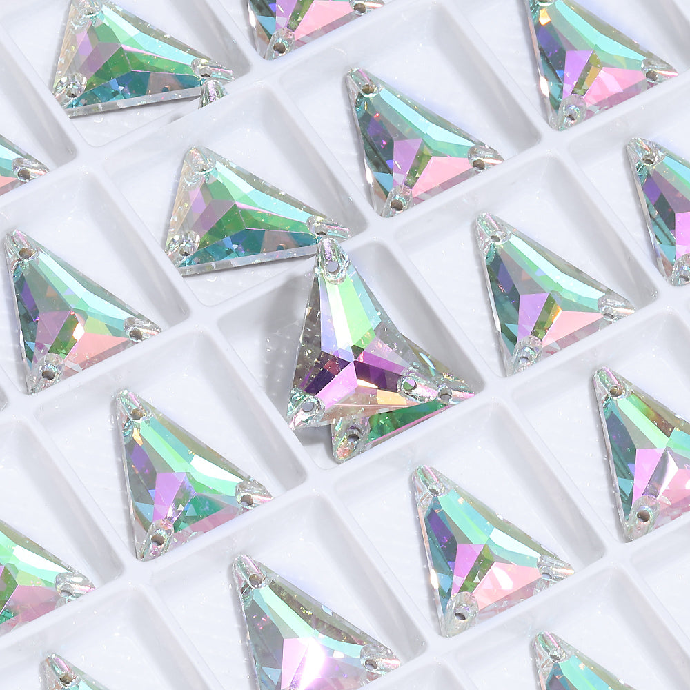 Slim Triangle Shape Crystal Phantom High Quality Glass Sew-on Rhinestones