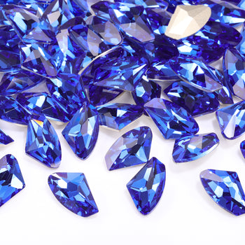 Light Sapphire Galactic Shape High Quality Glass Pointed Back Fancy Rhinestones WholesaleRhinestone