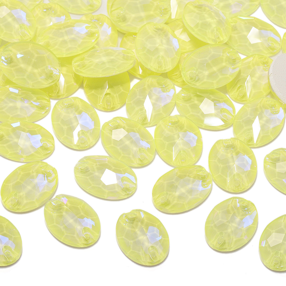 Electric Neon Light Topaz Oval Shape High Quality Glass Sew-on Rhinestones WholesaleRhinestone