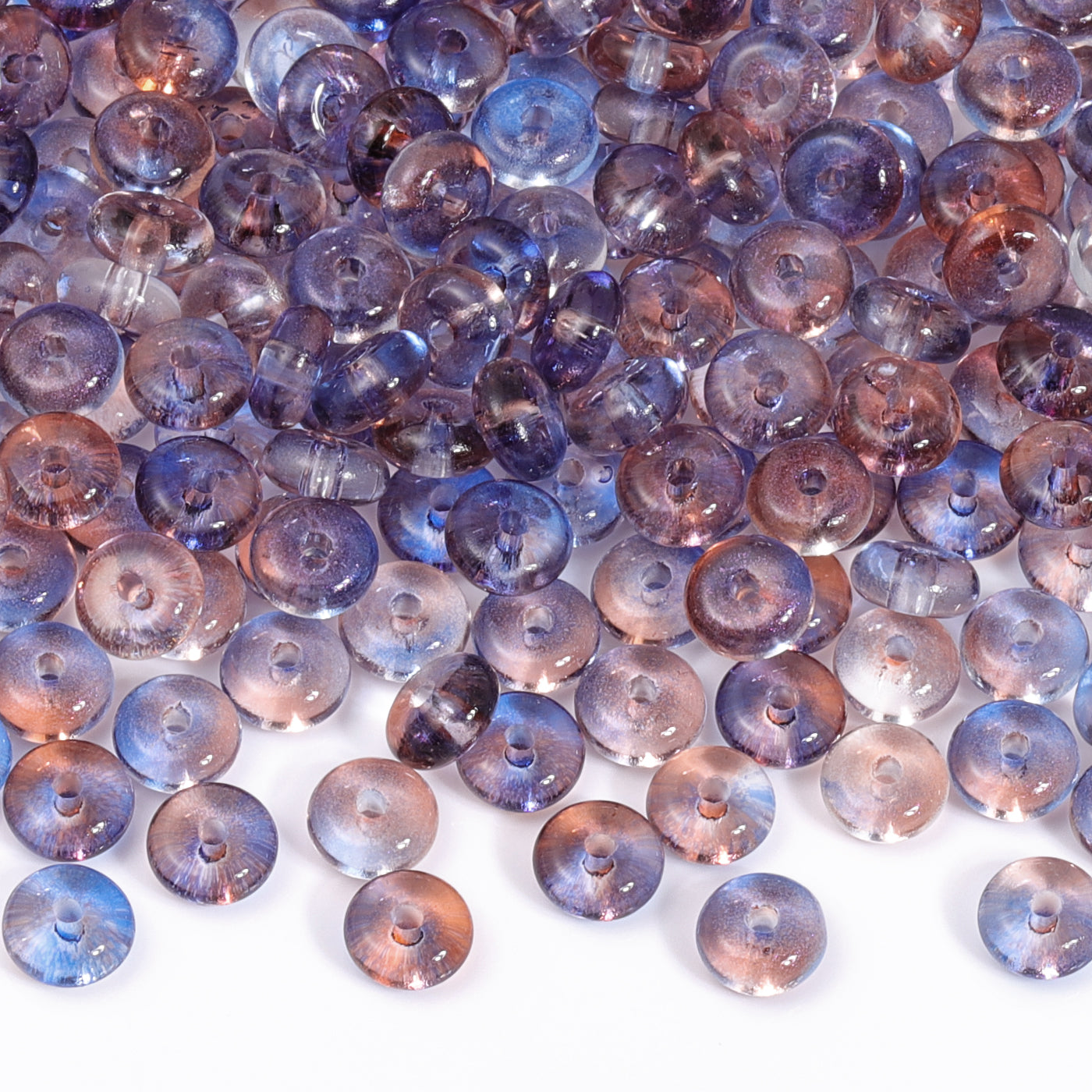 TMTG012 Transparent Candy Series Lucky Buckle Shape Glass Seed Beads Main image