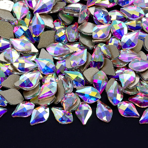 Maple leaves Shape Crystal AB Flat Back Fancy Rhinestones