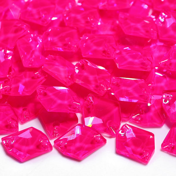 Electric Neon Fuchsia Cosmic Shape High Quality Glass Sew-on Rhinestones WholesaleRhinestone