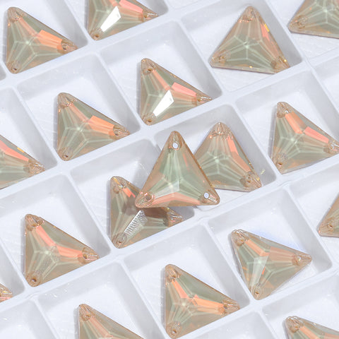 Silk AM Triangle Shape High Quality Glass Sew-on Rhinestones