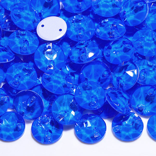 Electric Neon Blue XIRIUS Round Shape High Quality Glass Sew-on Rhinestones WholesaleRhinestone