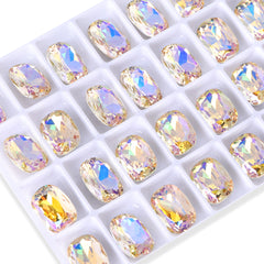 Paradise Shine Cushion Shape High Quality Glass Pointed Back Fancy Rhinestones
