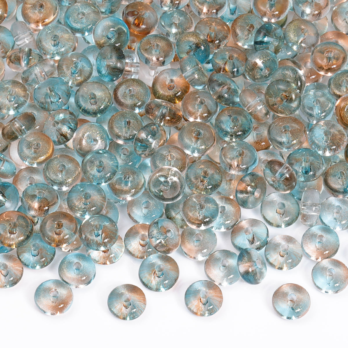 TMTG010 Transparent Candy Series Lucky Buckle Shape Glass Seed Beads WholesaleRhinestone Main image