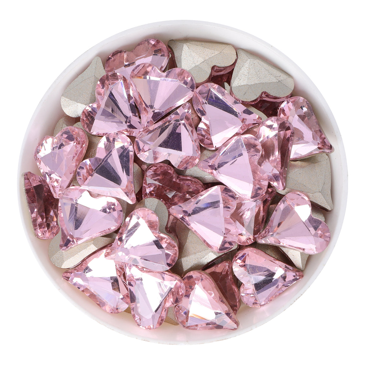 Sweet Heart Shape Pink Glass Pointed Back Fancy Rhinestones WholesaleRhinestone メイン画像