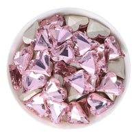 Sweet Heart Shape Pink Glass Pointed Back Fancy Rhinestones