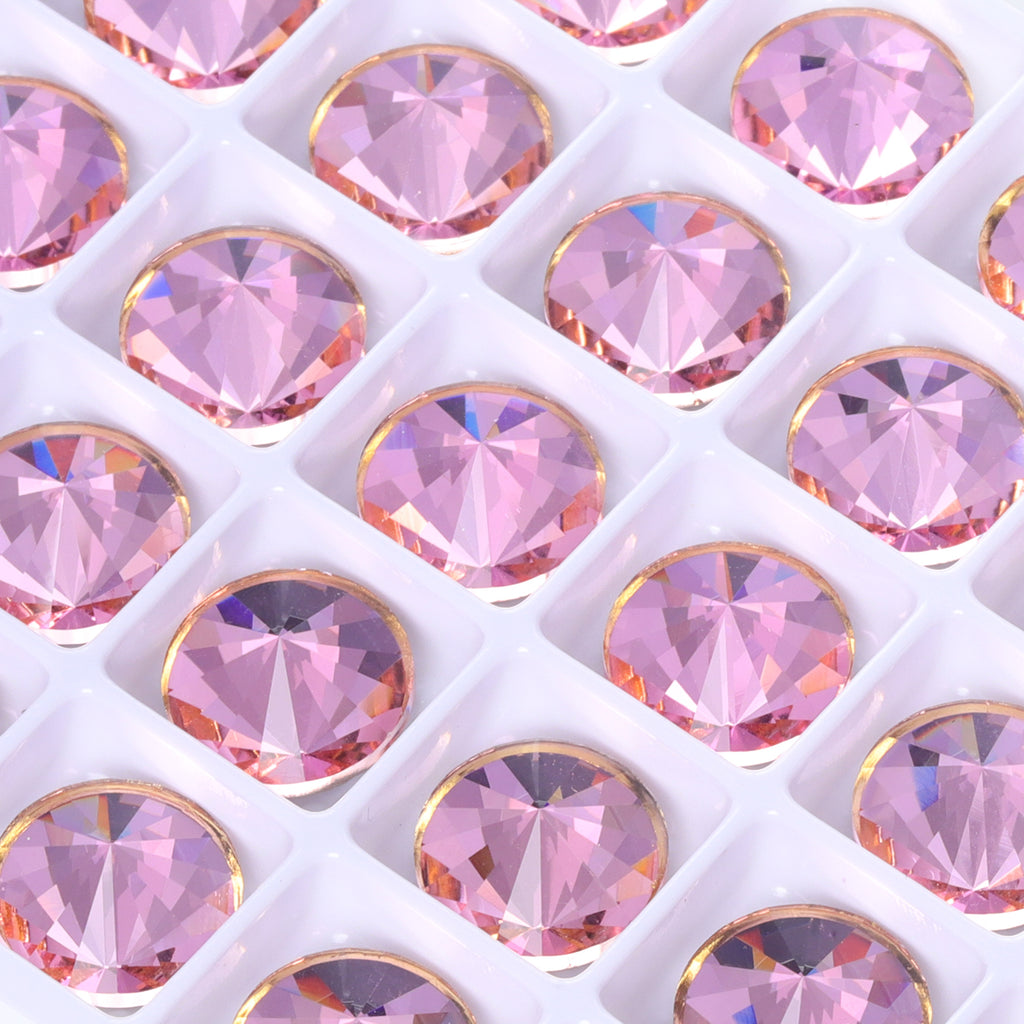 Light Rose Rivoli Shape High Quality Glass Beveled Flat Back Rhinestones WholesaleRhinestone