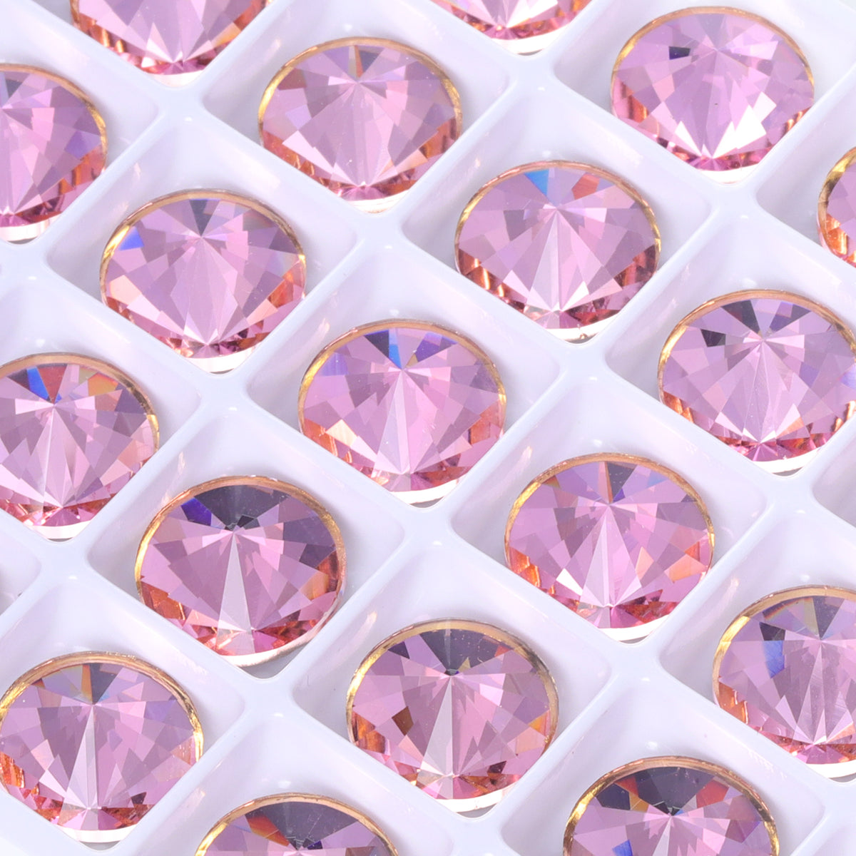 Light Rose Rivoli Shape High Quality Glass Beveled Flat Back Rhinestones WholesaleRhinestone