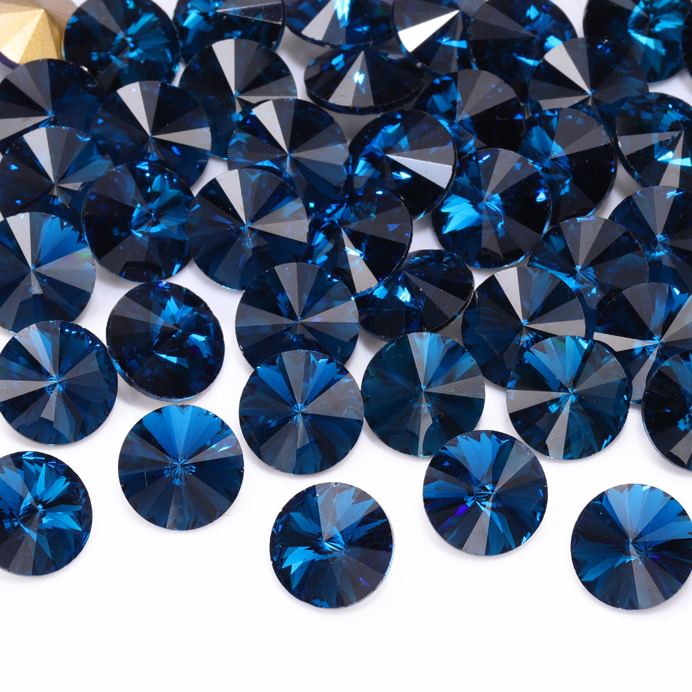 Indicolite Rivoli Shape High Quality Glass Pointed Back Fancy Rhinestones Secondary image
