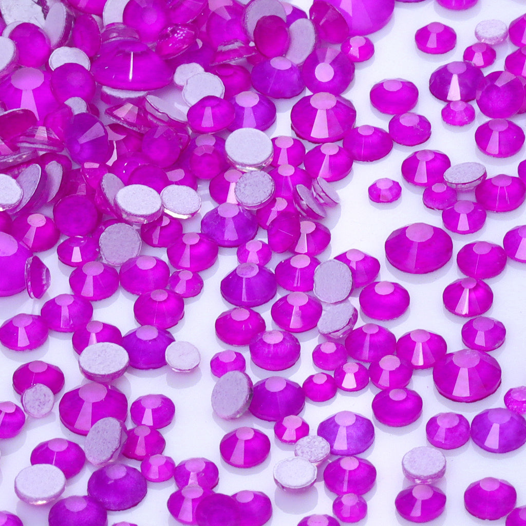 Mixed Sizes Neon Purple Glass Flat Back Rhinestones For Nail Art WholesaleRhinestone