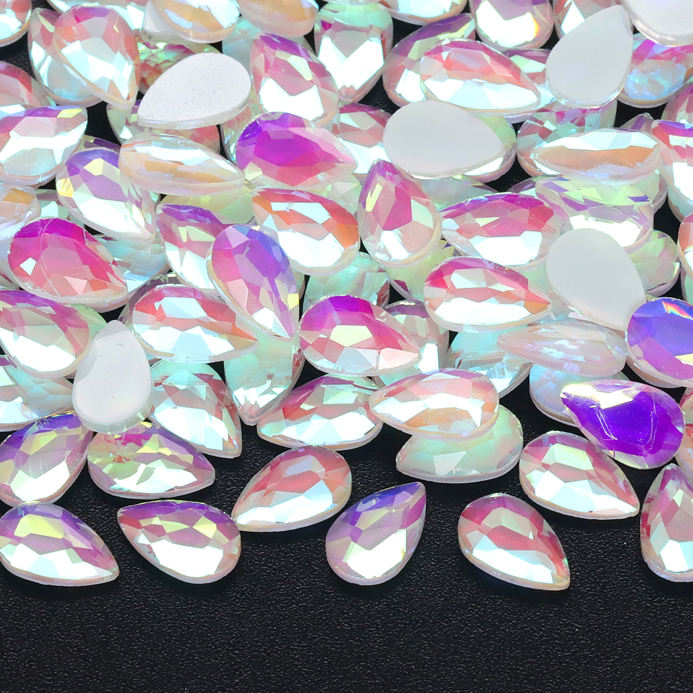 Raindrop Shape Mocha White Flat Back Fancy Rhinestones WholesaleRhinestone Imagen principal del producto