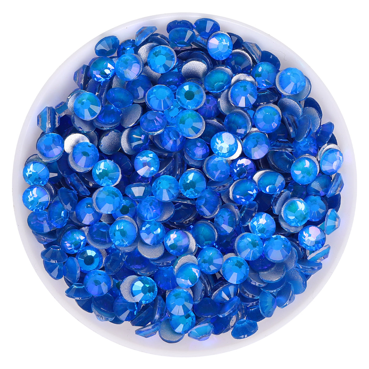Flashing Dark Blue Glass FlatBack Rhinestones Silver Back WholesaleRhinestone