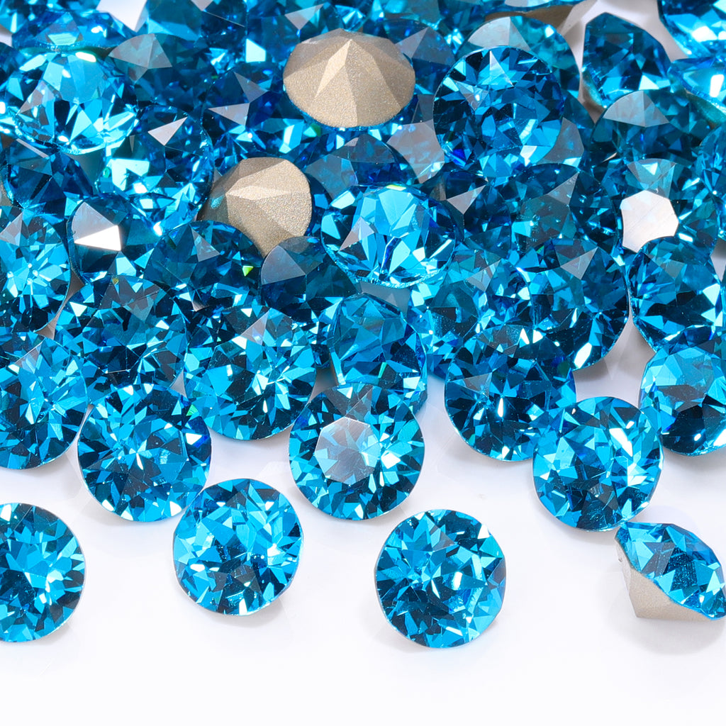 Aquamarine XIRIUS Chaton Shape High Quality Glass Pointed Back Fancy Rhinestones WholesaleRhinestone