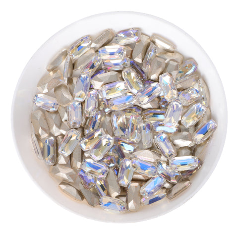 Moonlight Elongated Imperial Shape Glass Pointed Back Fancy Rhinestones WholesaleRhinestone Imagen principal del producto
