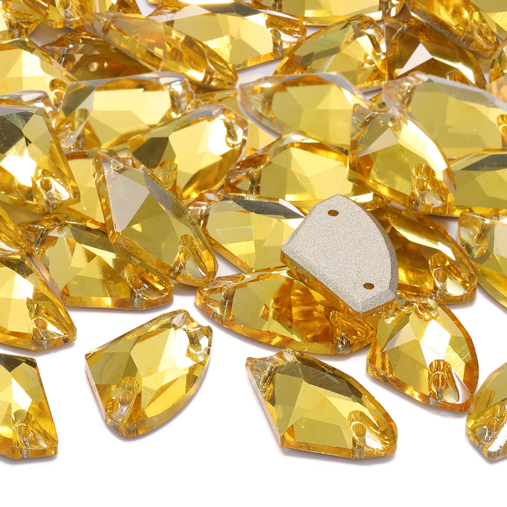 Light Topaz Galactic Shape High Quality Glass Sew-on Rhinestones WholesaleRhinestone
