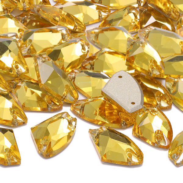 Light Topaz Galactic Shape High Quality Glass Sew-on Rhinestones WholesaleRhinestone