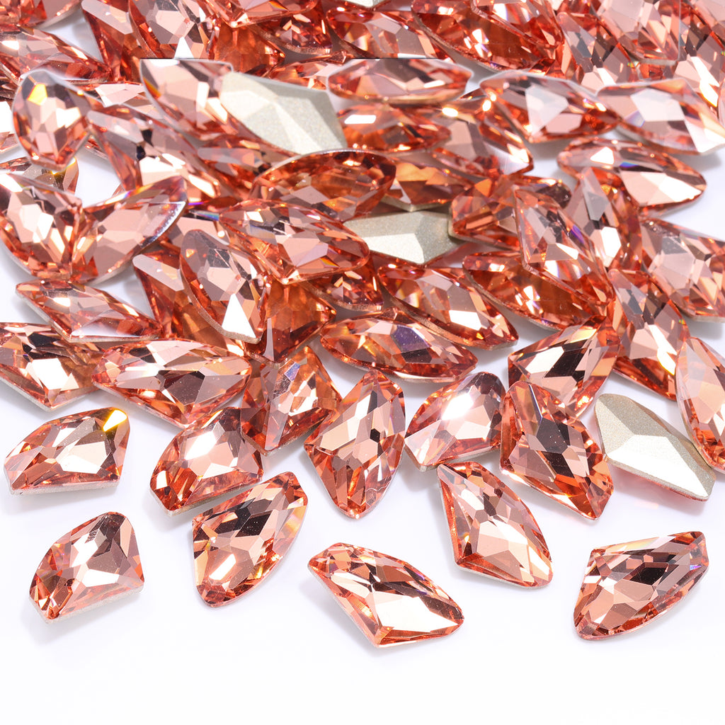 Light Peach Galactic Shape High Quality Glass Pointed Back Fancy Rhinestones WholesaleRhinestone