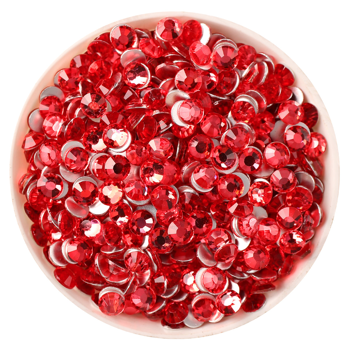 Lotus Mist Red Glass FlatBack Rhinestones Silver Back WholesaleRhinestone メイン画像
