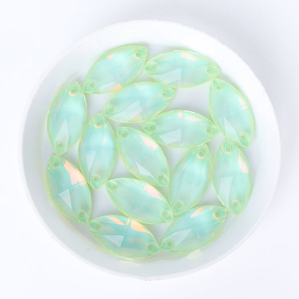 Light Azore AM Navette Shape High Quality Glass Sew-on Rhinestones WholesaleRhinestone
