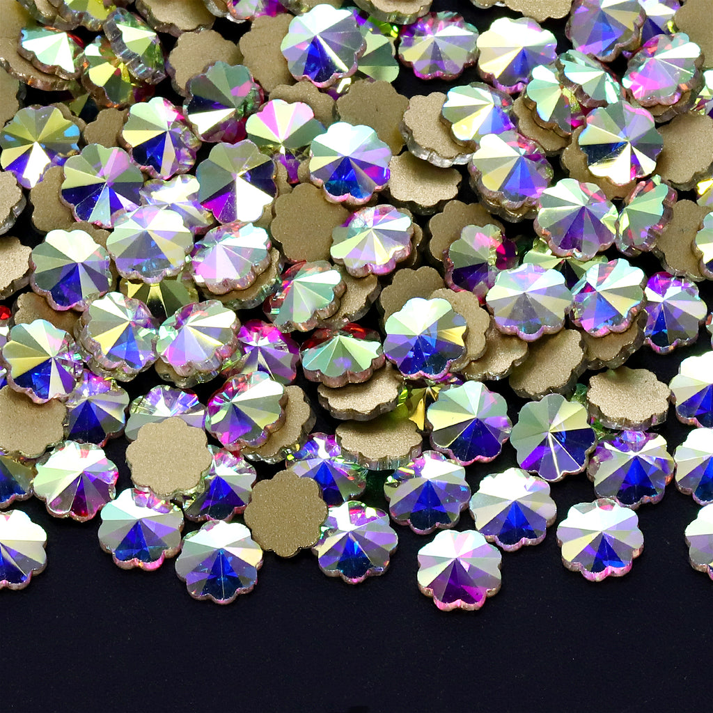 Plum blossom Shape Crystal AB Flat Back Fancy Rhinestones