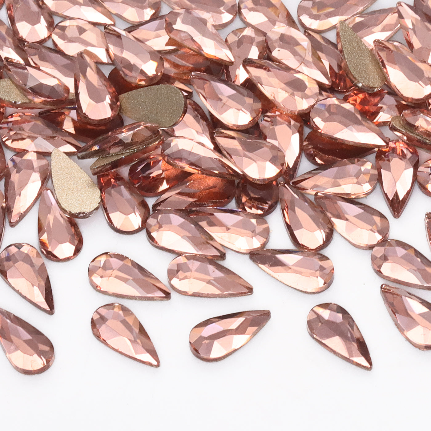 Raindrop Shape Champagne Flat Back Fancy Rhinestones WholesaleRhinestone