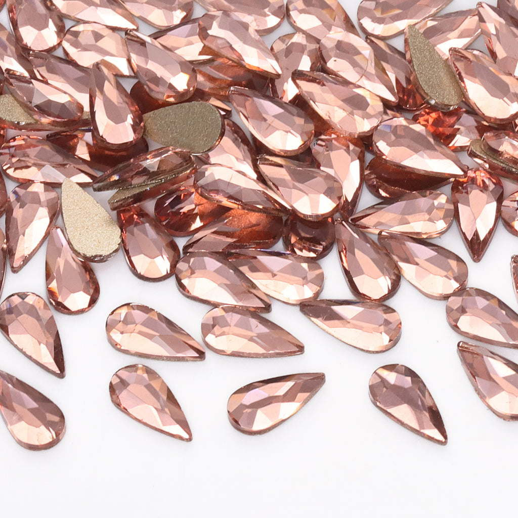 Raindrop Shape Champagne Flat Back Fancy Rhinestones WholesaleRhinestone