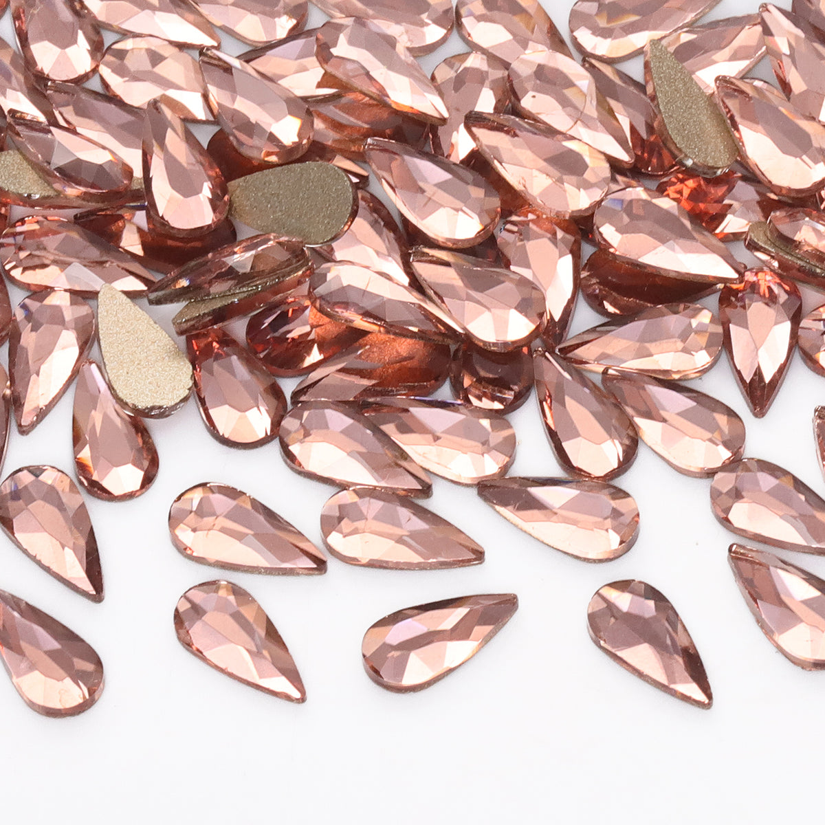 Raindrop Shape Champagne Flat Back Fancy Rhinestones WholesaleRhinestone