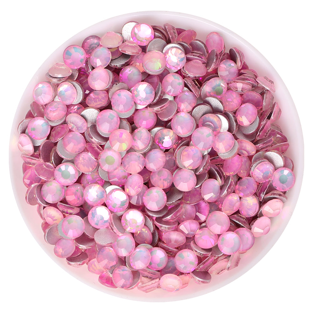 Crystal Pink Fairy Glass FlatBack Rhinestones Silver Back WholesaleRhinestone Main image