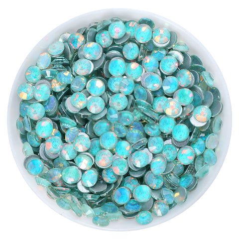 Flashing Tiffany Blue Glass FlatBack Rhinestones Silver Back WholesaleRhinestone Hauptbild