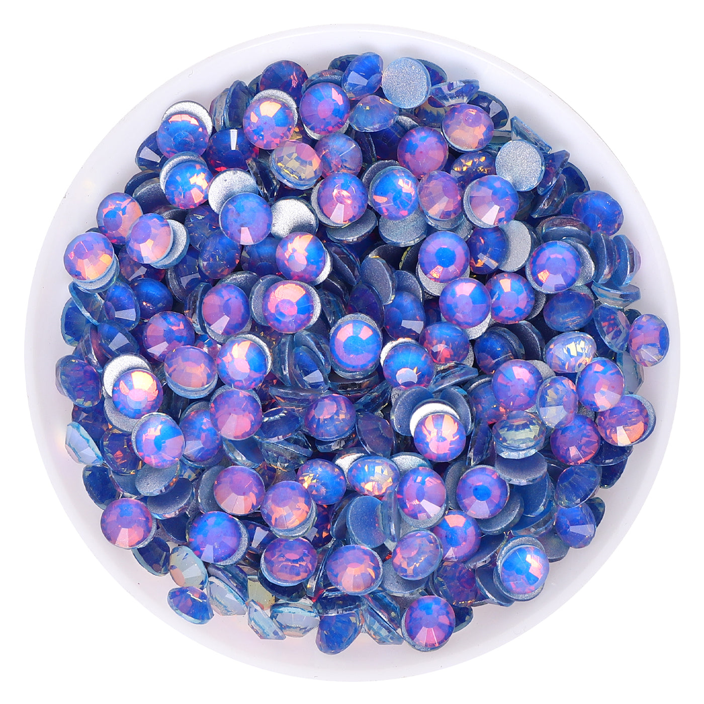 Flashing Sapphire Glass FlatBack Rhinestones Silver Back WholesaleRhinestone Main image
