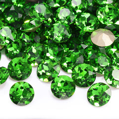 Fern Green Gemstone Flower Shape High Quality Glass Pointed Back Fancy Rhinestones