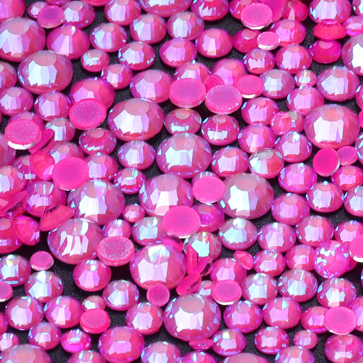 Mixed Sizes Mocha Shimmer Rose Glass Flat Back Rhinestones For Nail Art WholesaleRhinestone Main image