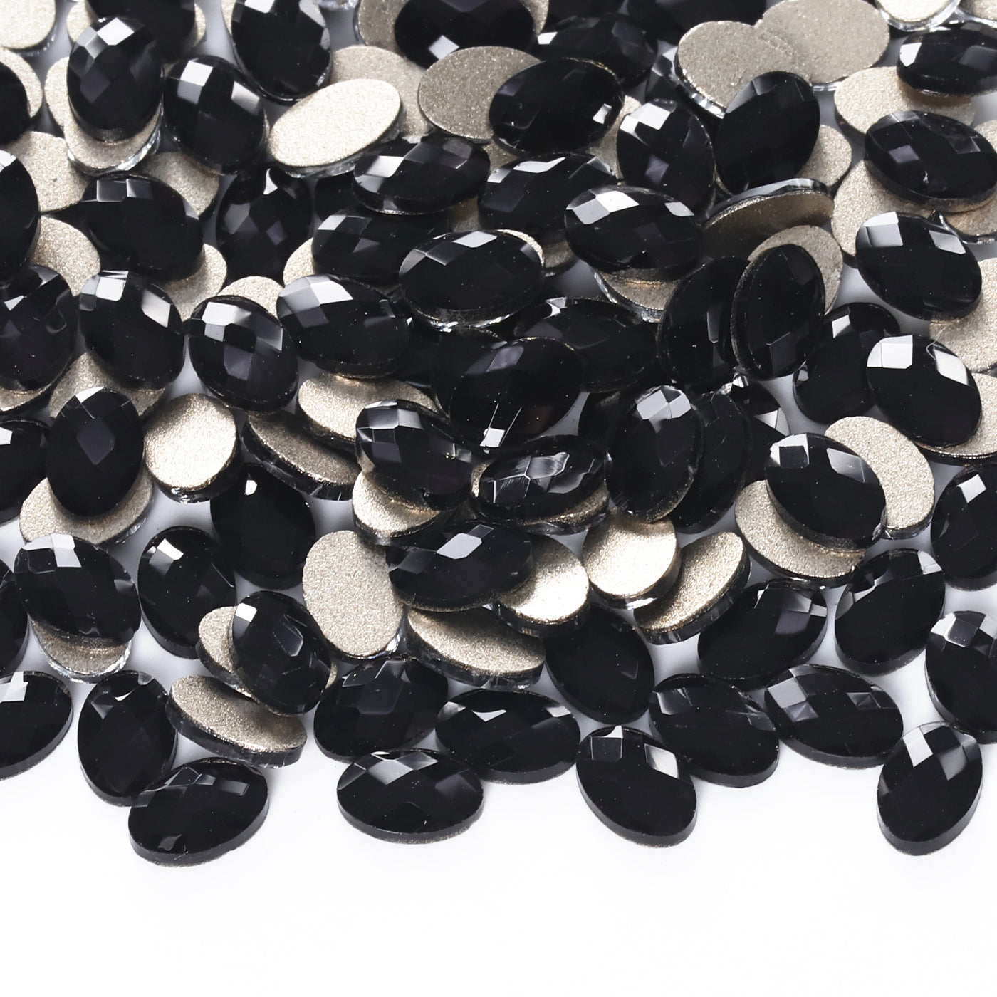 Oval Shape Black Flat Back Fancy Rhinestones WholesaleRhinestone
