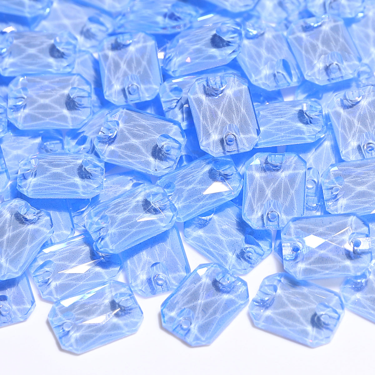Electric Neon Light Blue Octagon Shape High Quality Glass Sew-on Rhinestones WholesaleRhinestone