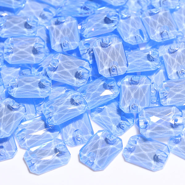 Electric Neon Light Blue Octagon Shape High Quality Glass Sew-on Rhinestones WholesaleRhinestone