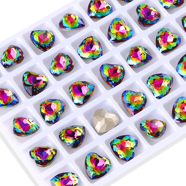 Volcano Heart Shape High Quality Glass Pointed Back Fancy Rhinestones WholesaleRhinestone