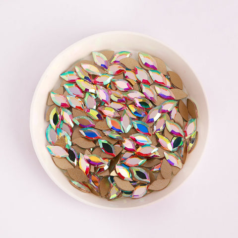 Mermaid Shape Crystal AB Flat Back Fancy Rhinestones