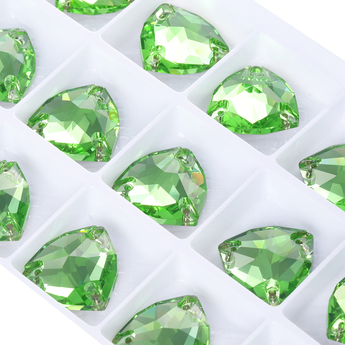 Peridot Trilliant Shape High Quality Glass Sew-on Rhinestones WholesaleRhinestone