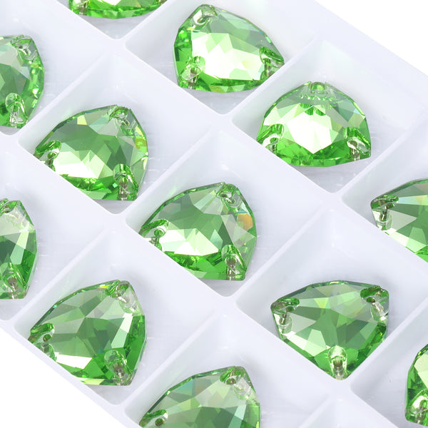 Peridot Trilliant Shape High Quality Glass Sew-on Rhinestones WholesaleRhinestone
