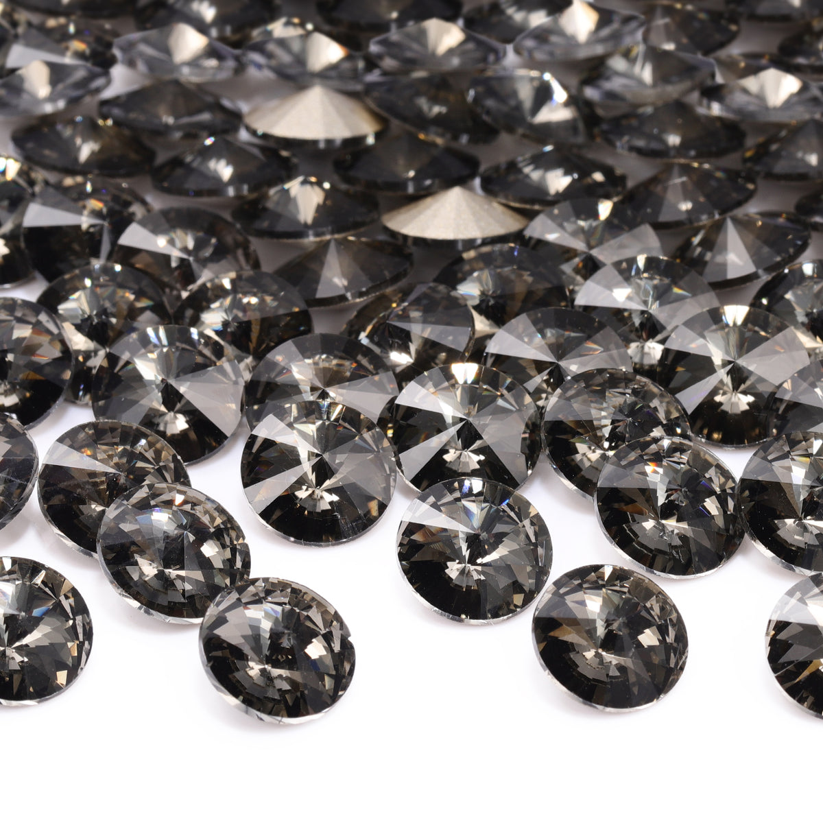 Black Diamond Rivoli Shape High Quality Glass Pointed Back Fancy Rhinestones WholesaleRhinestone