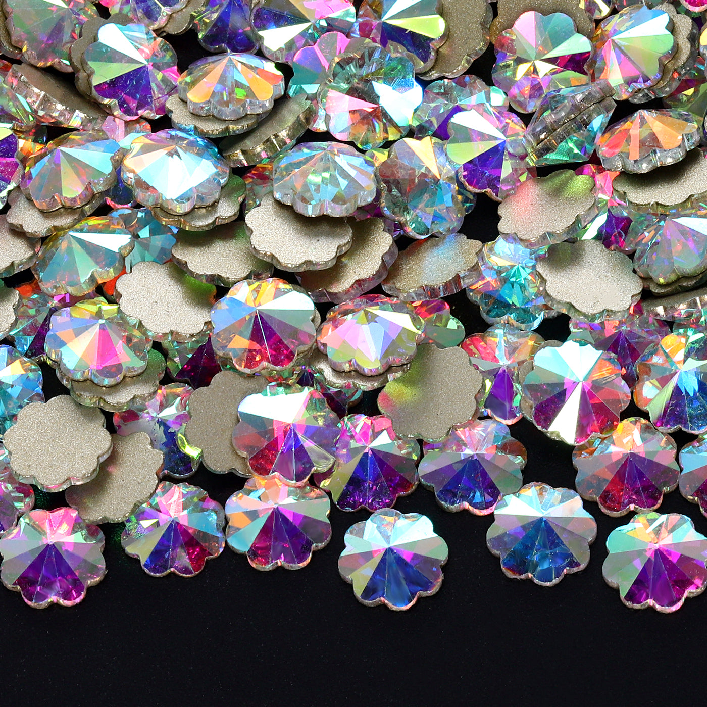 Plum blossom Shape Crystal AB Flat Back Fancy Rhinestones Main image