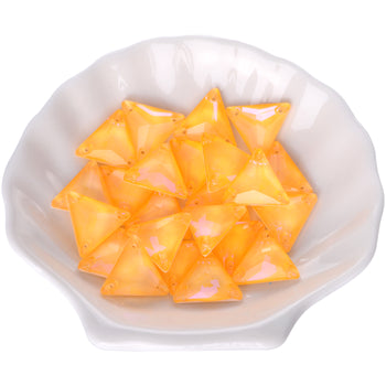 Electric Neon Sunflower Triangle Shape High Quality Glass Sew-on Rhinestones WholesaleRhinestone