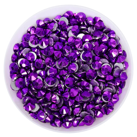 Metallic Violet Glass FlatBack Rhinestones Silver Back WholesaleRhinestone Hauptbild
